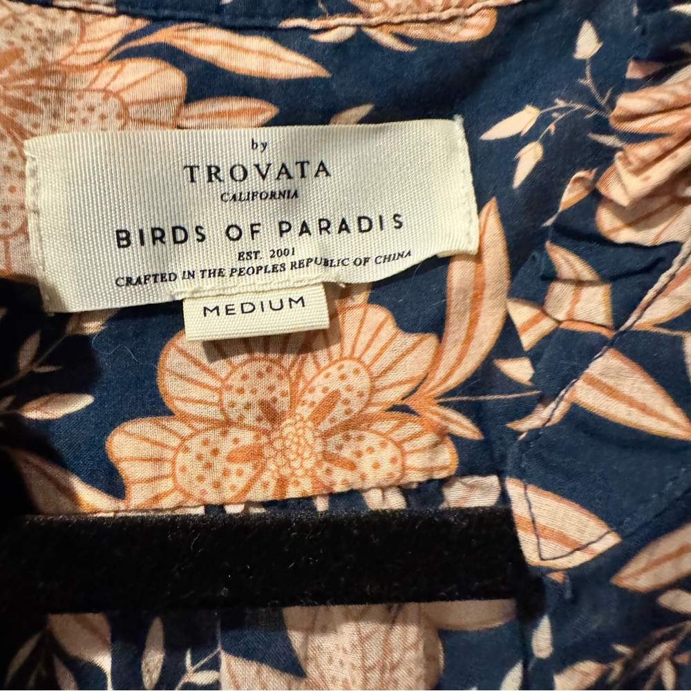 Trovata Birds of Paradis Yulia Floral Paloma Floral Long Sleeved Shirtdress | M - Picture 4 of 7
